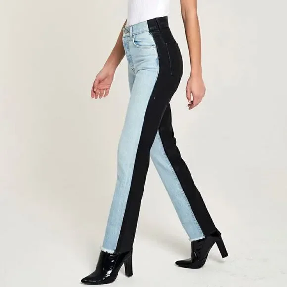 Revice Bicolor Blue Black Jeans Size 27 - Picture 3 of 14